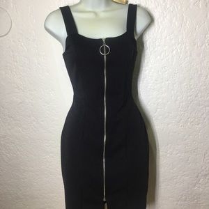 Zip up black dress
